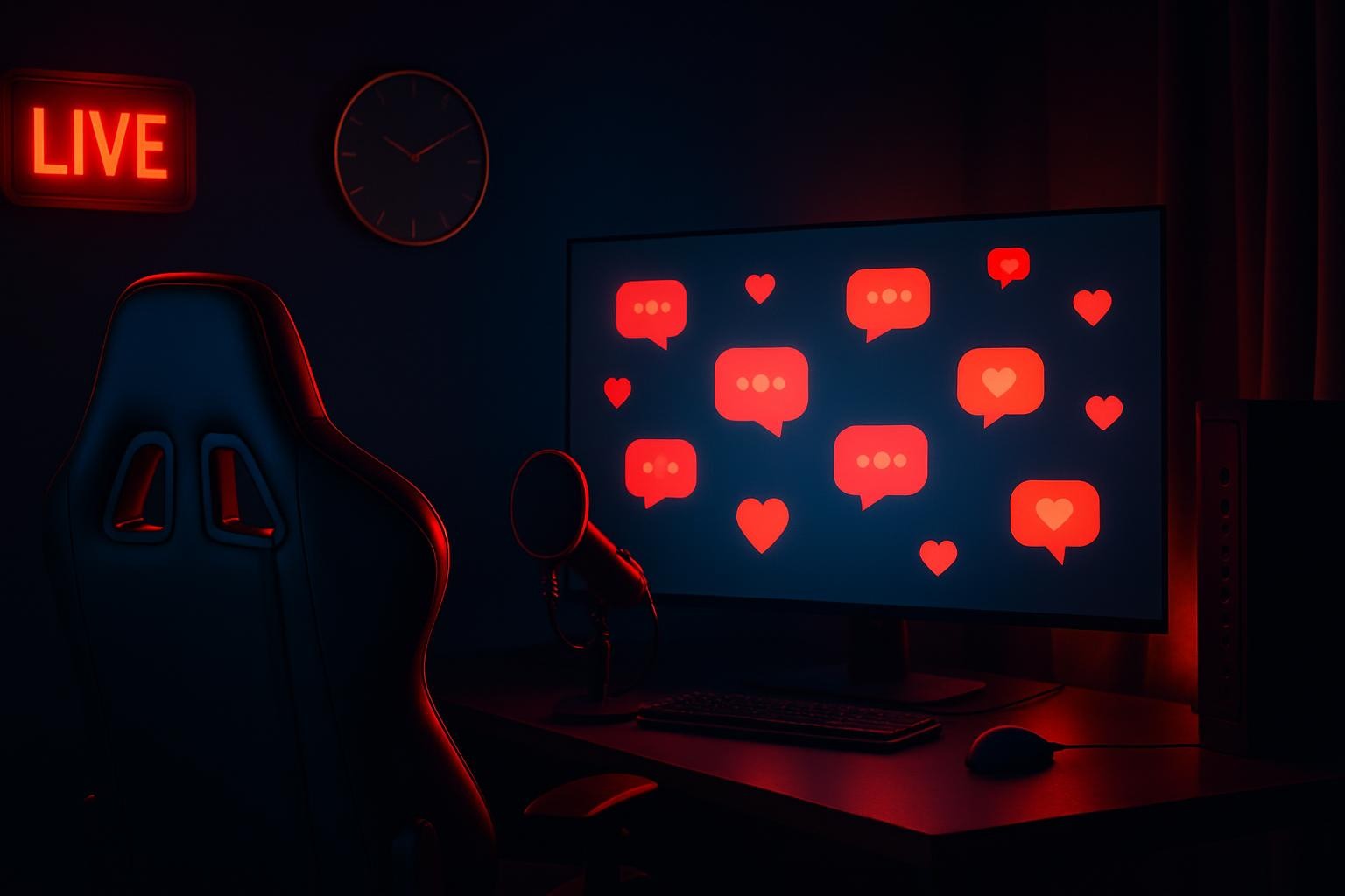 Gaming With Talha Thursday Special Live streaming studio at 8 PM with a red live light